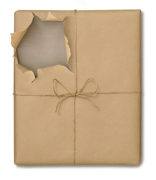 Paquete de papel marrón abierto — Foto de Stock