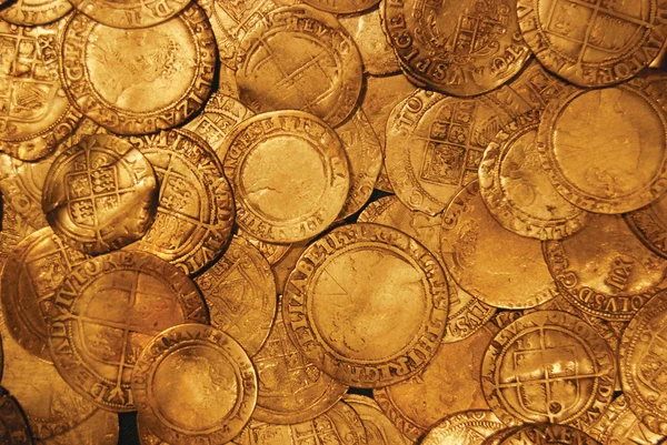 Moedas de ouro de pirata — Fotografia de Stock