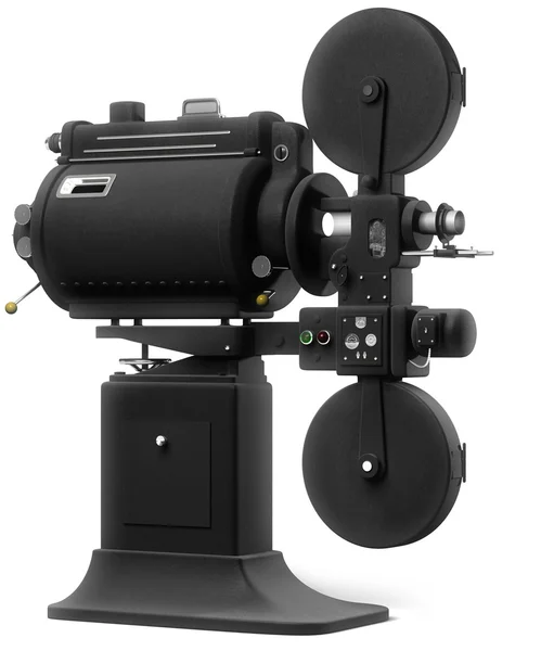 Beyaz üzerine endüstriyel film projektör — Stok fotoğraf