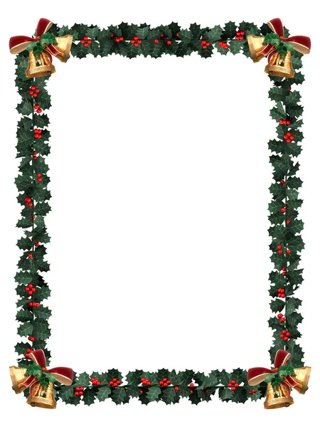 Holly Border isolated on white — Stock Photo, Image