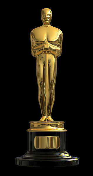 Fake Oscar on black Royalty Free Stock Images