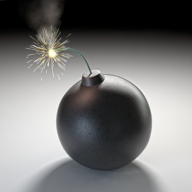 bomb on white