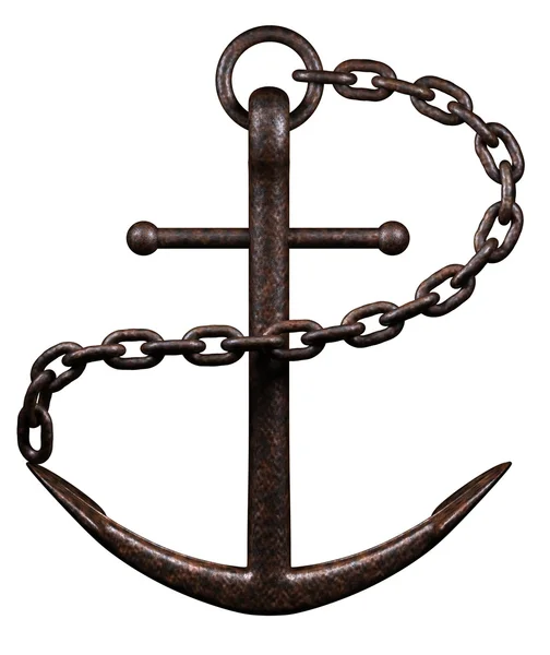 Sea Anchor on White — Stock Photo, Image