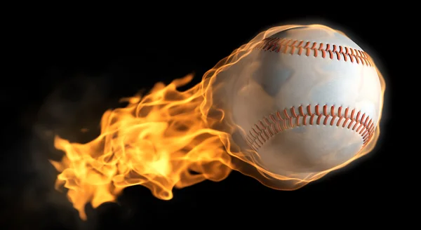 Lángoló baseball — Stock Fotó