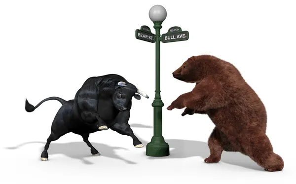 Björnen & tjur marknaden — Stockfoto