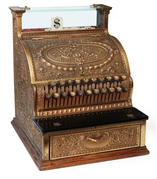 Old fashioned cash register, isomorphic view — Stock Photo, Image