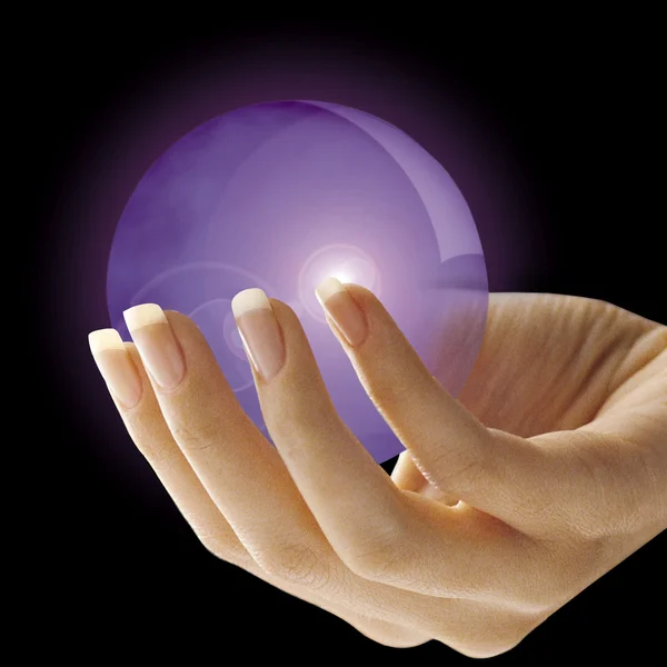 Crystal Ball in Hand — Stock Photo, Image