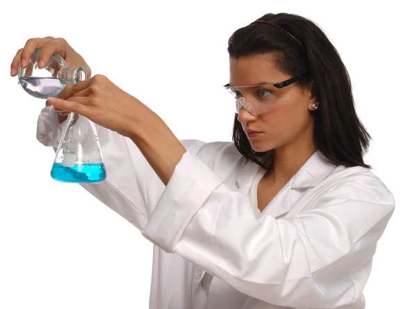Chemiker auf Weiß Stockbild