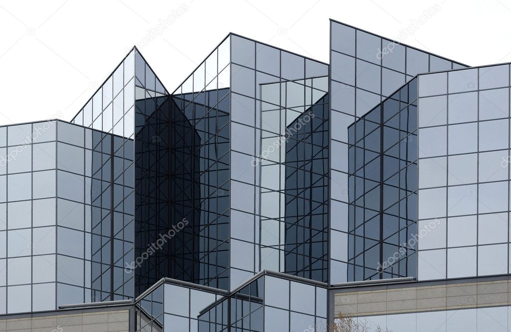 angular glass office building exterior