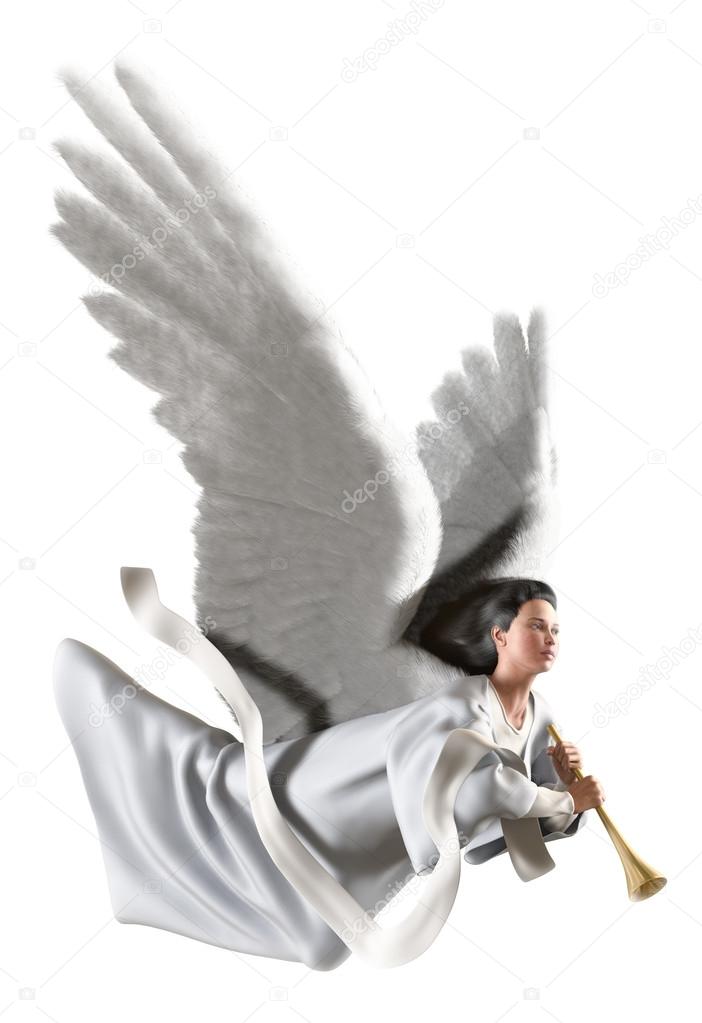 Angel on white