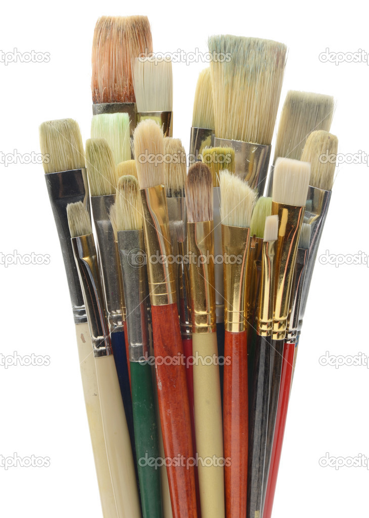 Artists Brushes on White