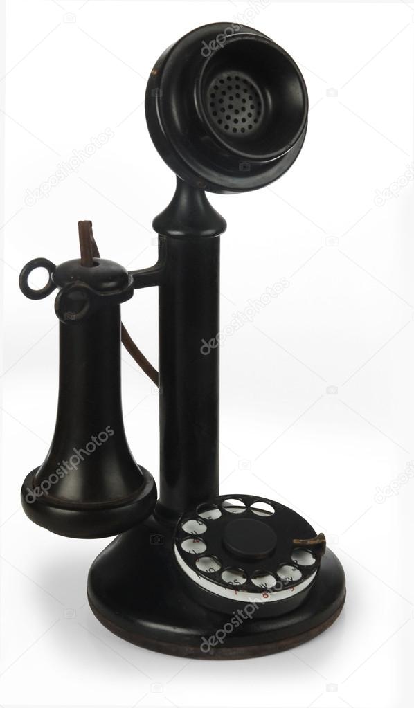 candlestick phone on white