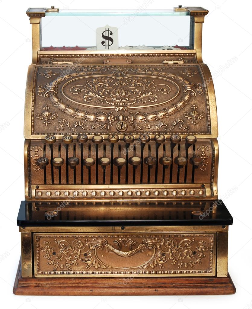 old fashioned cash register orthographic