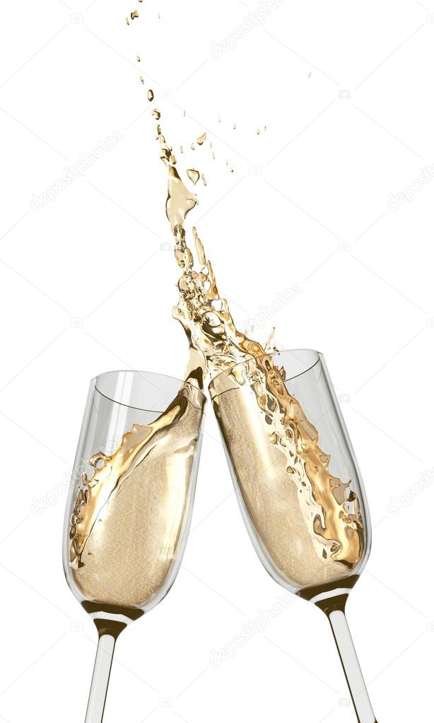 Toasting Champagne Flutes — Stock Photo © jamesgroup 13483268