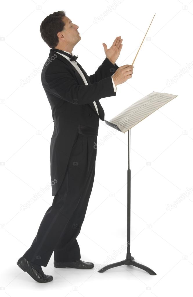Orchestra Conductor on White
