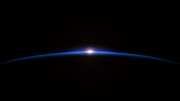 太陽は外宇宙から地球の端に昇る — ストック動画