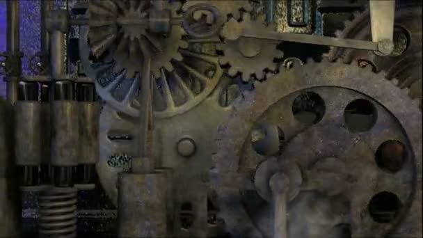 Animované Steampunkové Soukolí Továrny Průmyslové Revoluce — Stock video