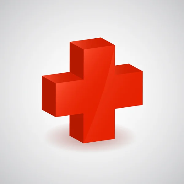 Erste Hilfe Symbol - Rotes Kreuz, Vektor — Stockvektor