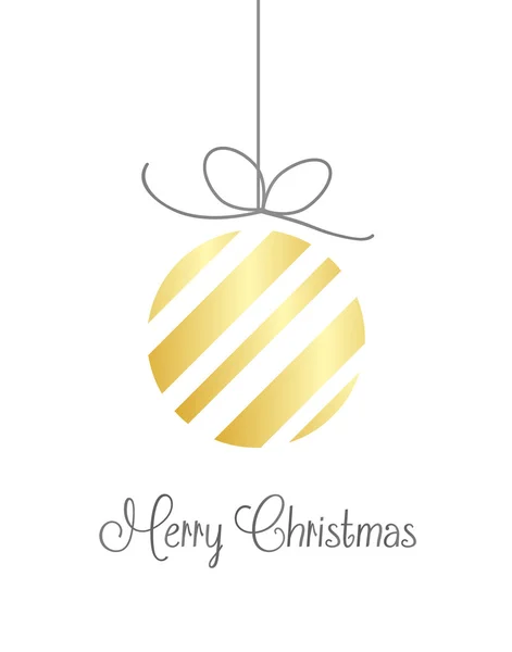 Merry Christmas vector background in gold on white — Stock Vector