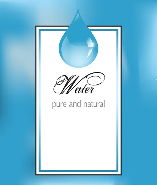Water label with drop — Stock Vector