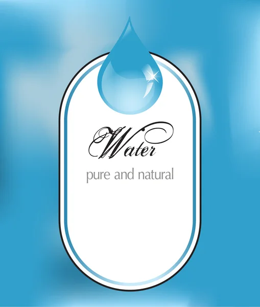 Water label with drop — Stock Vector