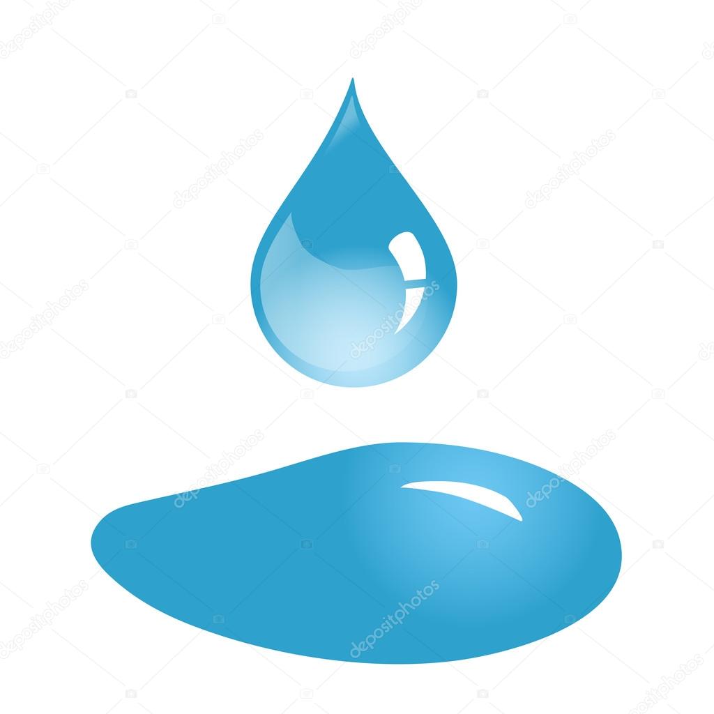 Water drop and spill isolated, vector