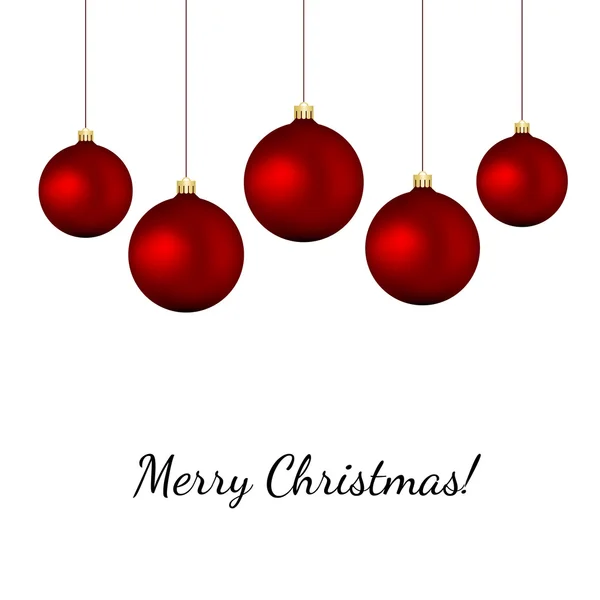 Boules rouges sur fond blanc - Noël vecteur — Image vectorielle
