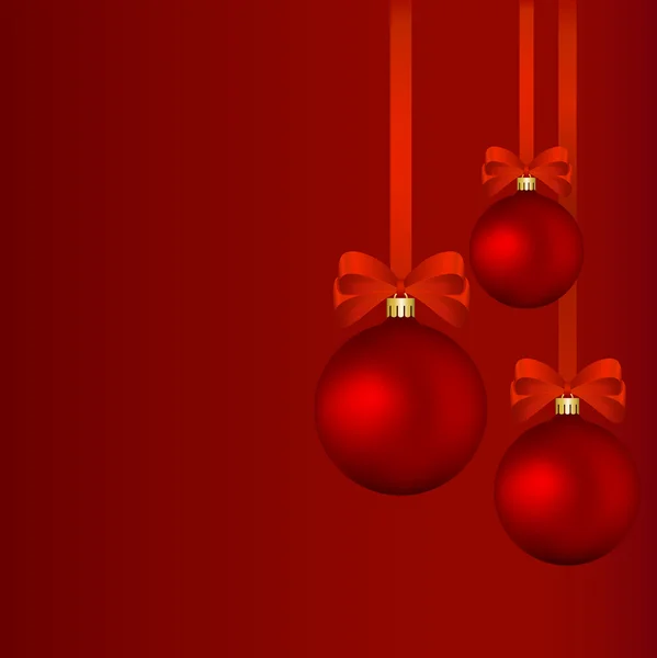 Fondo de Navidad - adornos rojos con cintas rojas — Archivo Imágenes Vectoriales