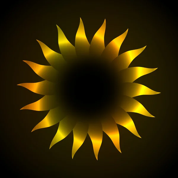 Metall Sonnenblumen Vektor Hintergrund — Stockvektor