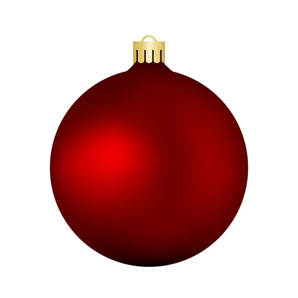 Christmas red vector bauble isolated on white — Stock Vector