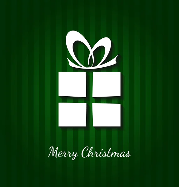 Christmas present - green vector background — Stock Vector