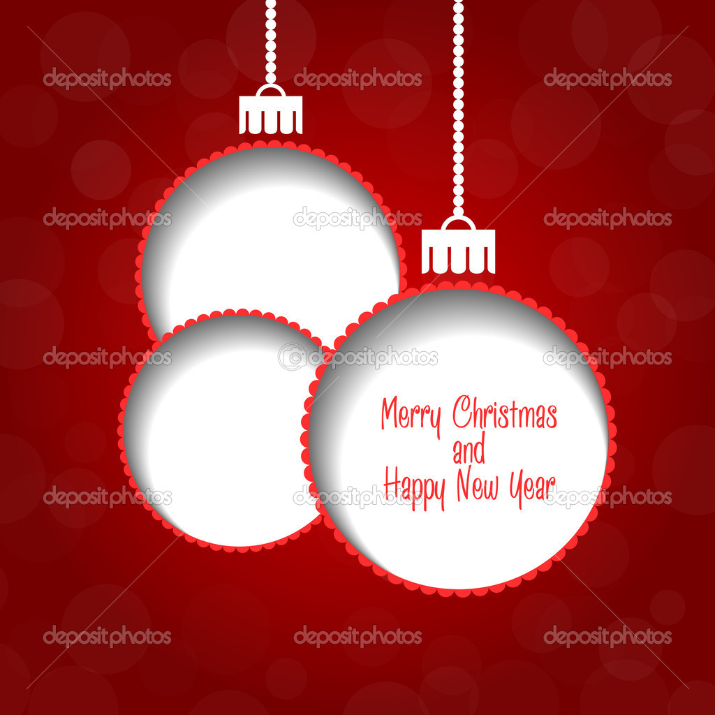 Christmas vector background - baubles with text