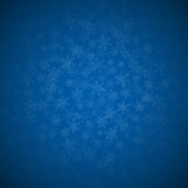 Blauer Hintergrund mit blauen Schneeflocken — Stockvektor