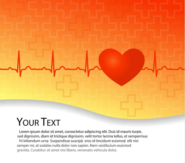 tıbbi geçmişi - EKG'sini, kalp ve haçlar vektör ve yer