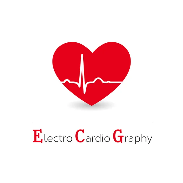 Kırmızı Elektrokardiyografi vektör simgesi