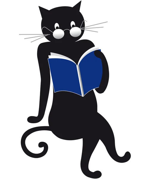 Kočka čtení — Stockový vektor