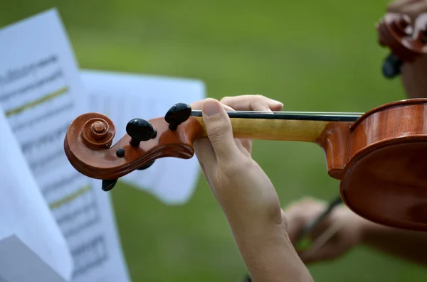 Detail of playing the violin — Stock Photo, Image