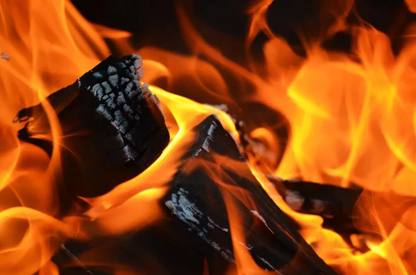Log em fogo — Fotografia de Stock