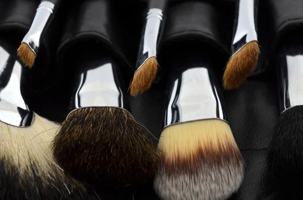 Makeup case with brushes — Stock Photo, Image