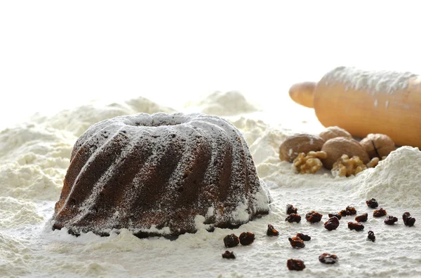 Christmas cake ingredients — Stock Photo, Image