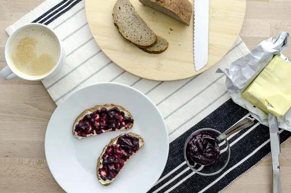 Breakfast top view — Stock Photo, Image