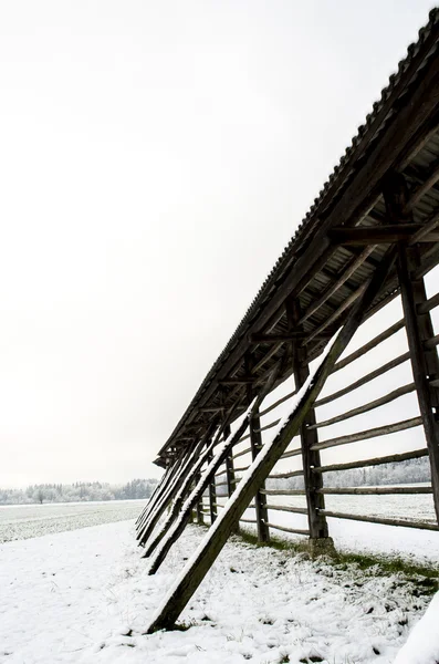 Hayrack in winter — Stock Photo, Image