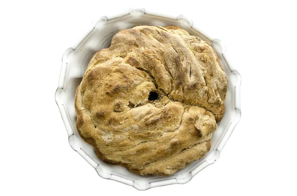 Вид сверху на домашний хлеб — стоковое фото