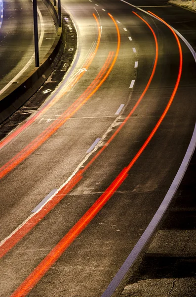 Autobahn bei Nacht — Stockfoto