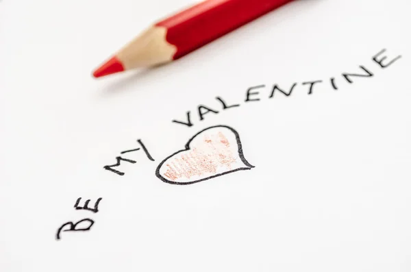 Message de la Saint-Valentin et un cœur sur un livre blanc — Photo