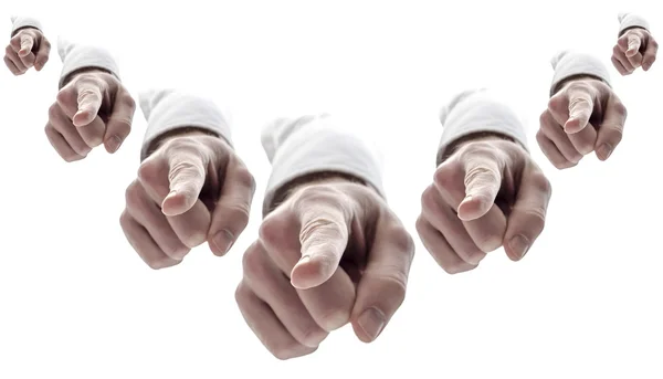 Many hands pointing finger at you — Stock Photo, Image