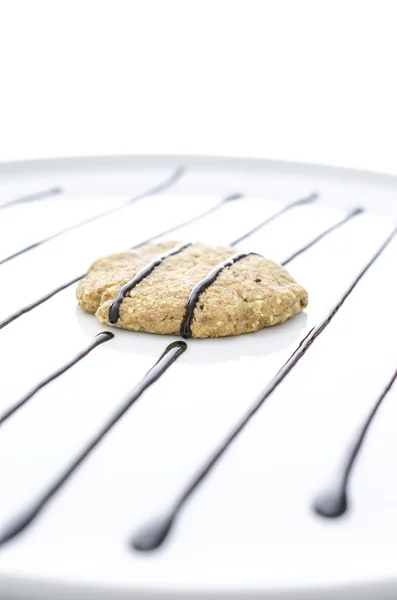 Homemade cookie on a white plate — Stock Photo, Image