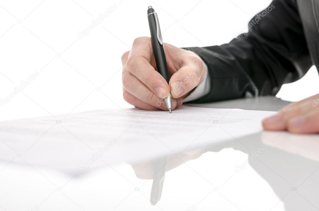 Business man signing a contract