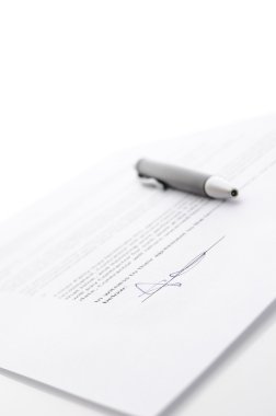 Contract and a pen clipart