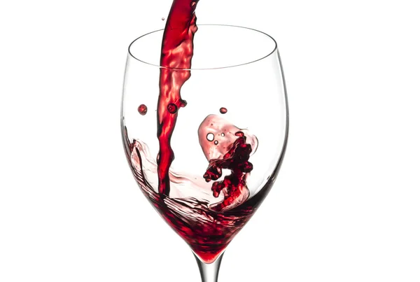 Splash van wijn geïsoleerd op wit — Stockfoto